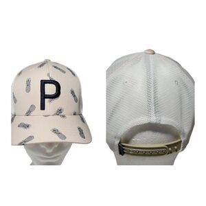 Puma Golf Hat Men Snapback Mesh Back Pineapple Adjustable Unisex Adult Tan NWOT